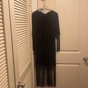 Boston Proper Black Fringe Dress